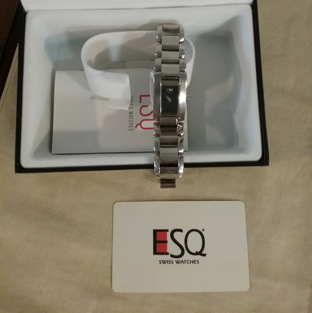 Movado ESQ Siver With Black Face Watch